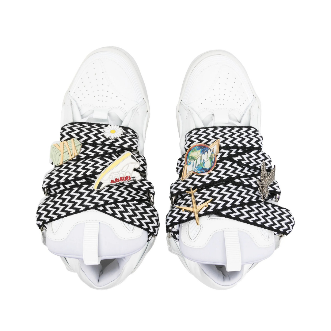 Curb White Black Lace Sneakers