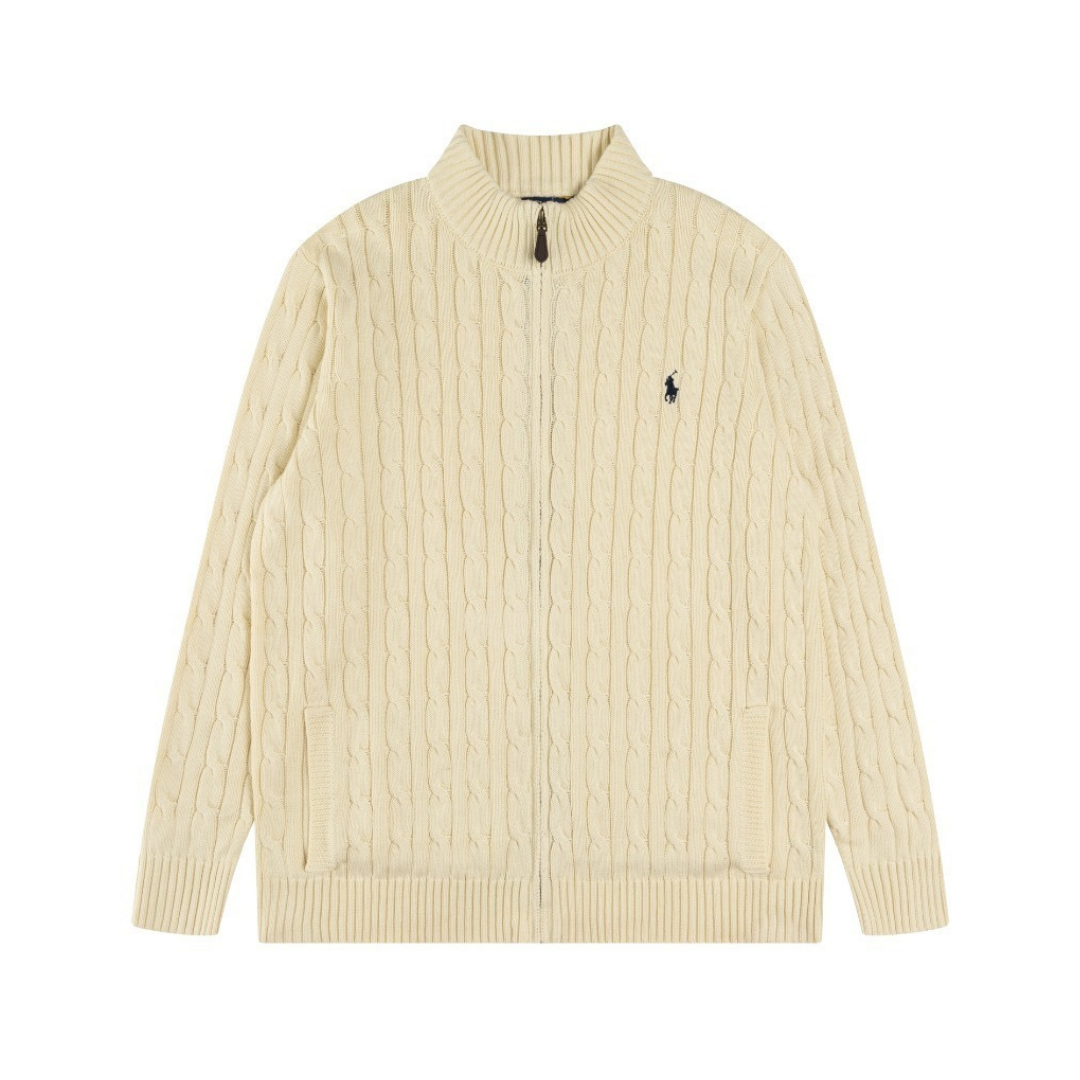 Casual Front Zip Cotton Pullover