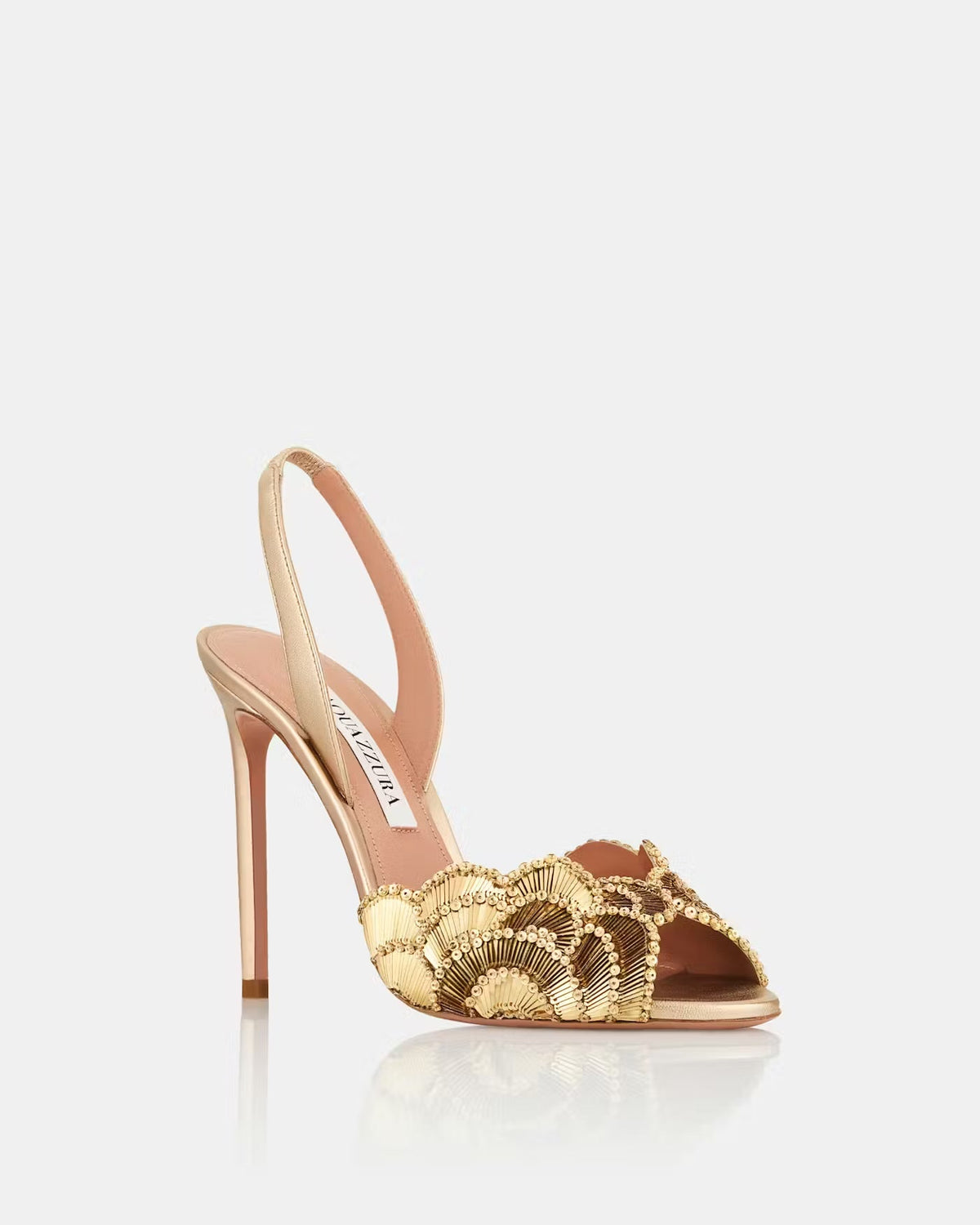 AQUA STRAP HEELS GOLD