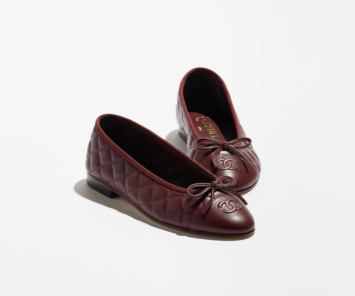 BURGUNDY BALLERINA FLATS