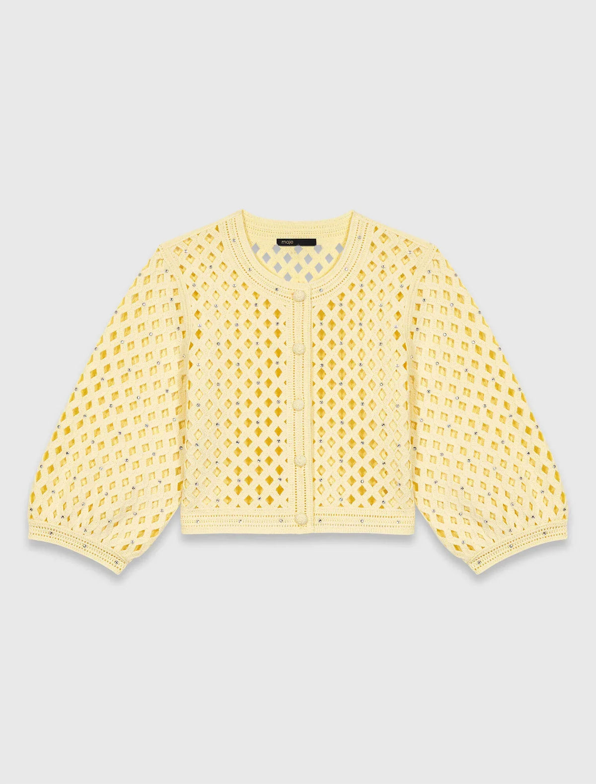 MAJE CROCHET CARDIGAN YELLOW