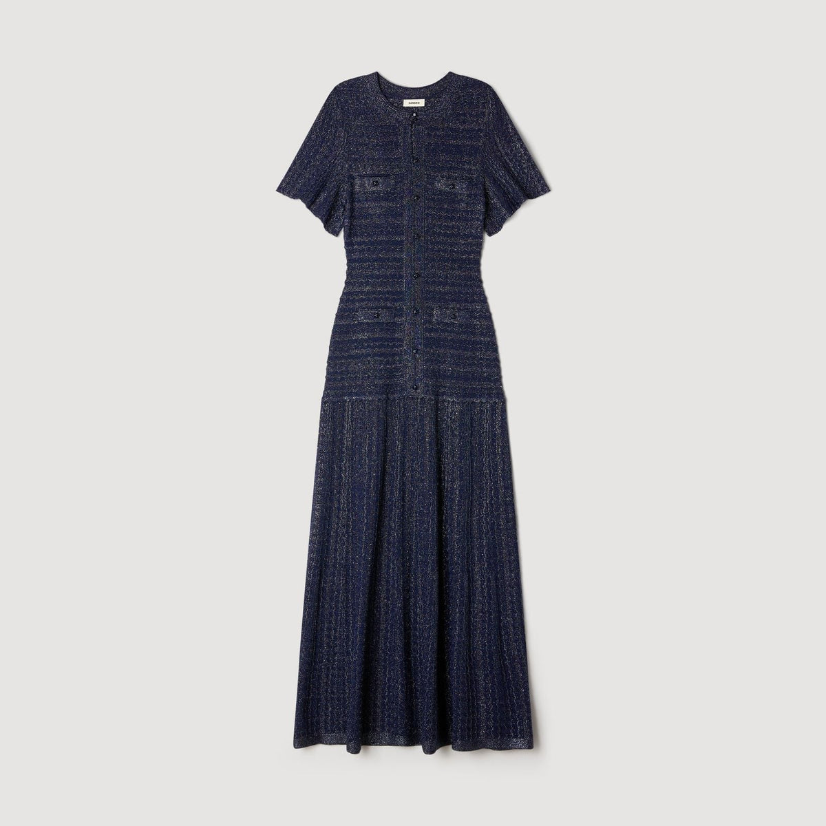 SANDRA JERSEY LONG DRESS NAVY