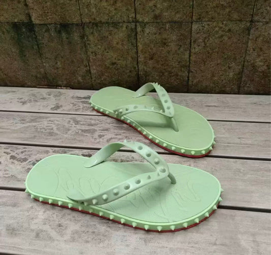 RED BOTTOM FLIP FLOPS MINT