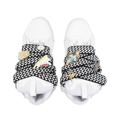 Curb White Black Lace Sneakers