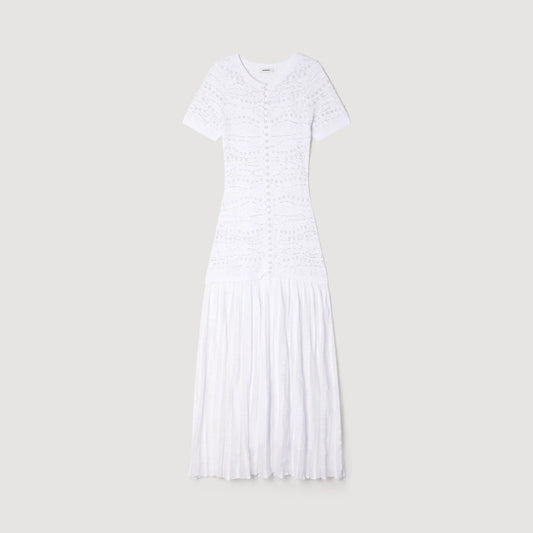 SANDRA BEADED KNIT MAXI DRESS WHITE