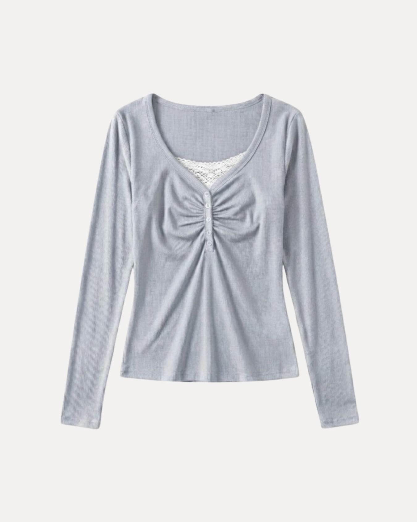 Ruched Henley Top