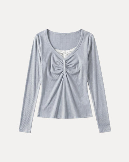 Ruched Henley Top