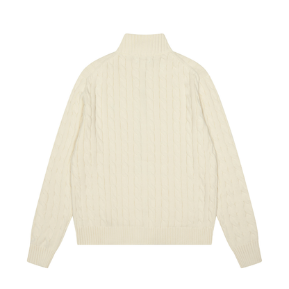 Classic Front Zip Cotton Sweater