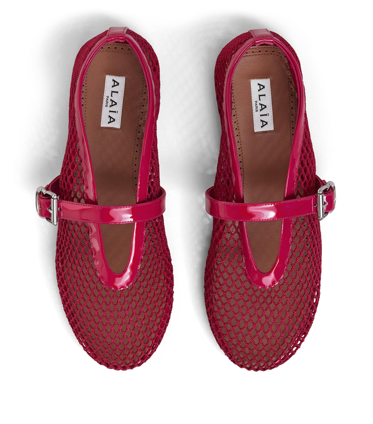 ALAÏ FRAMBOISE FISHNET BALLET FLATS