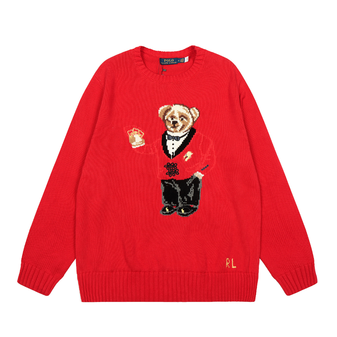 Premium Bear Graphic Wool Sweater