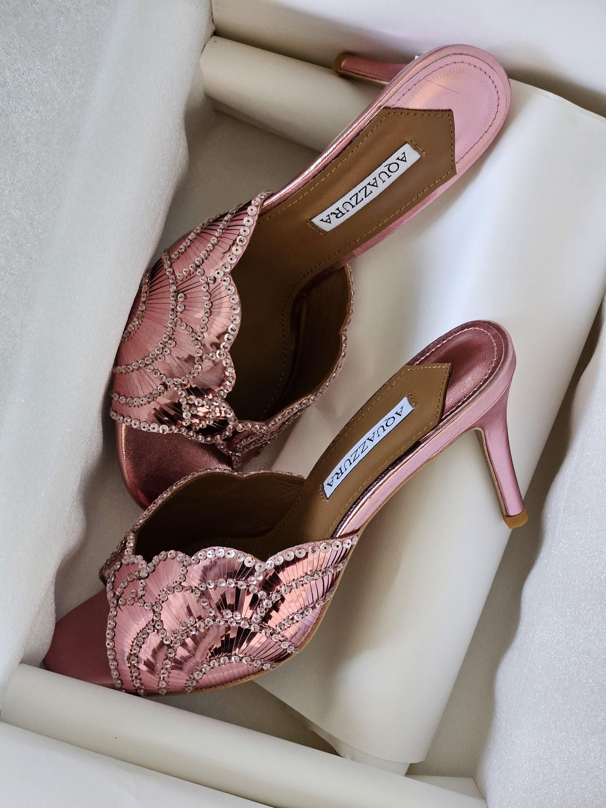 AQUA STRAP HEELS PINK
