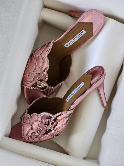 AQUA STRAP HEELS PINK
