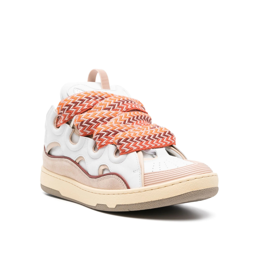 Curb White Orange Pink Sneakers