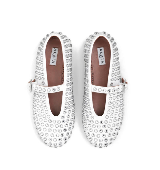 ALAÏ WHITE STUDS BALLET FLATS