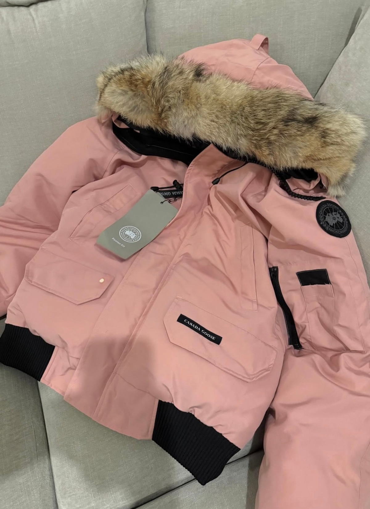 PINK FUR TRIM COAT