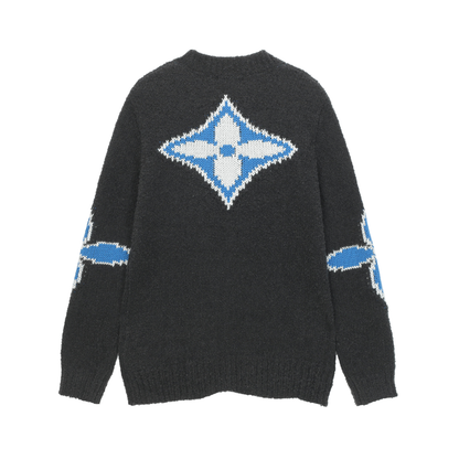 Modern Minimalist Patterned Crew Sweater