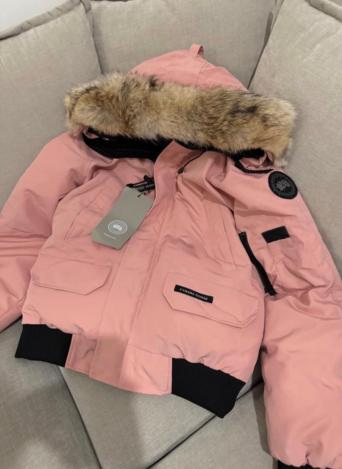 PINK FUR TRIM COAT