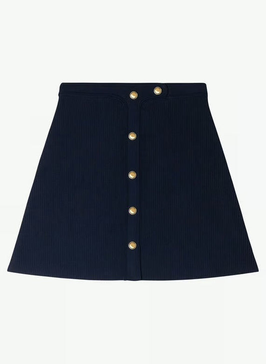 SANDRA SHORT KNIT NAVY SKIRT