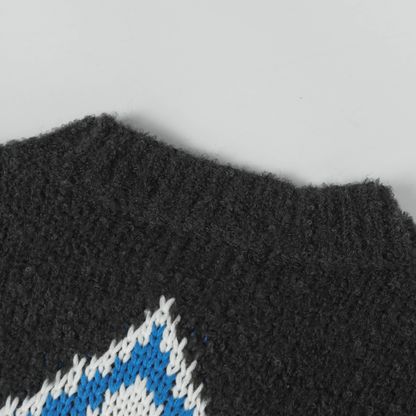 Modern Minimalist Patterned Crew Sweater