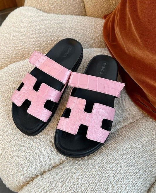 CHYPRE SANDALS CROCO PINK