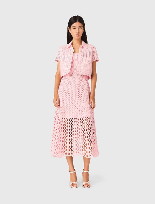 MAJE DRESS SET CROCHET PINK