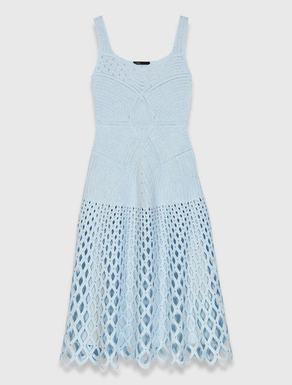 MAJE DRESS SET CROCHET BLUE