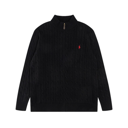 Casual Front Zip Cotton Pullover
