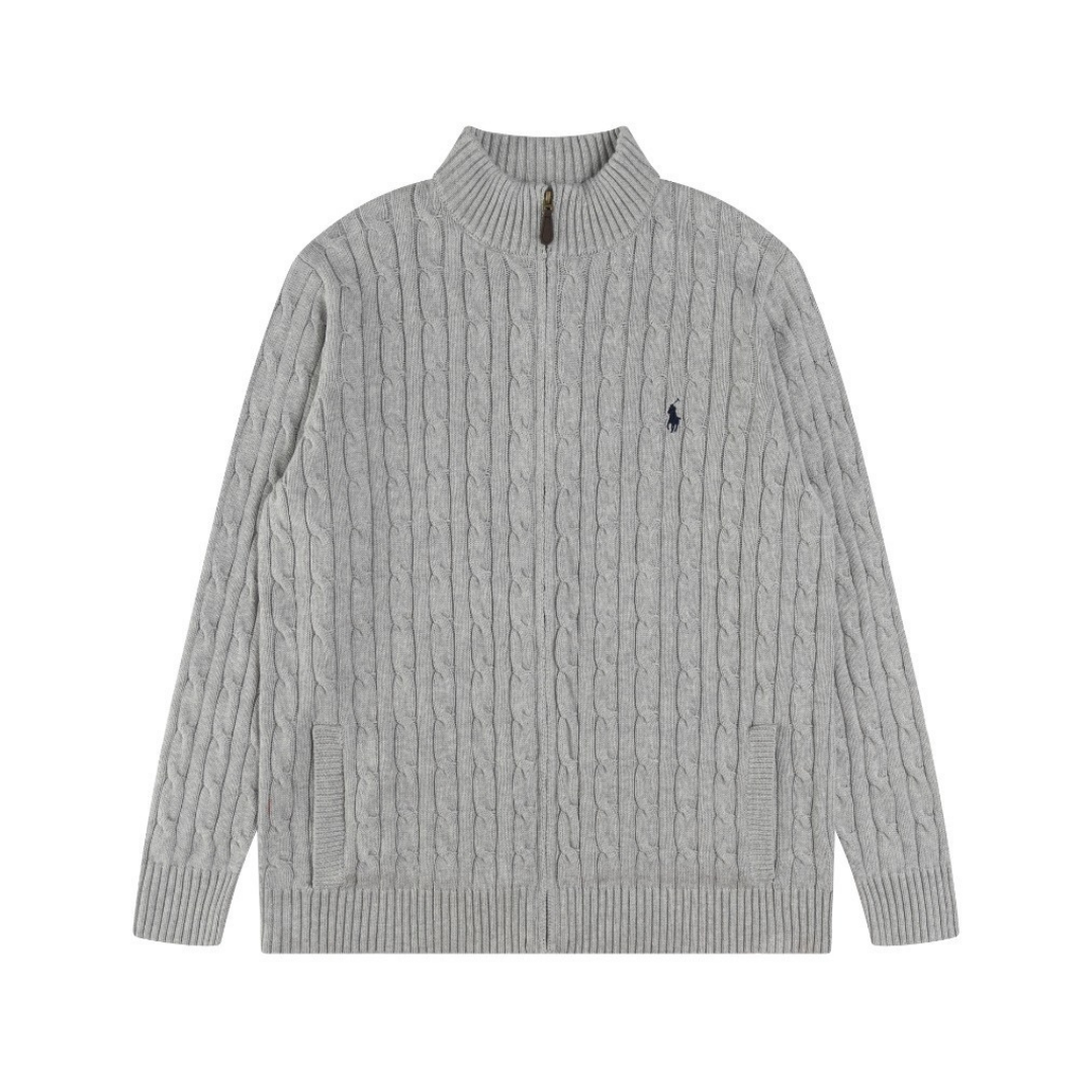 Casual Front Zip Cotton Pullover