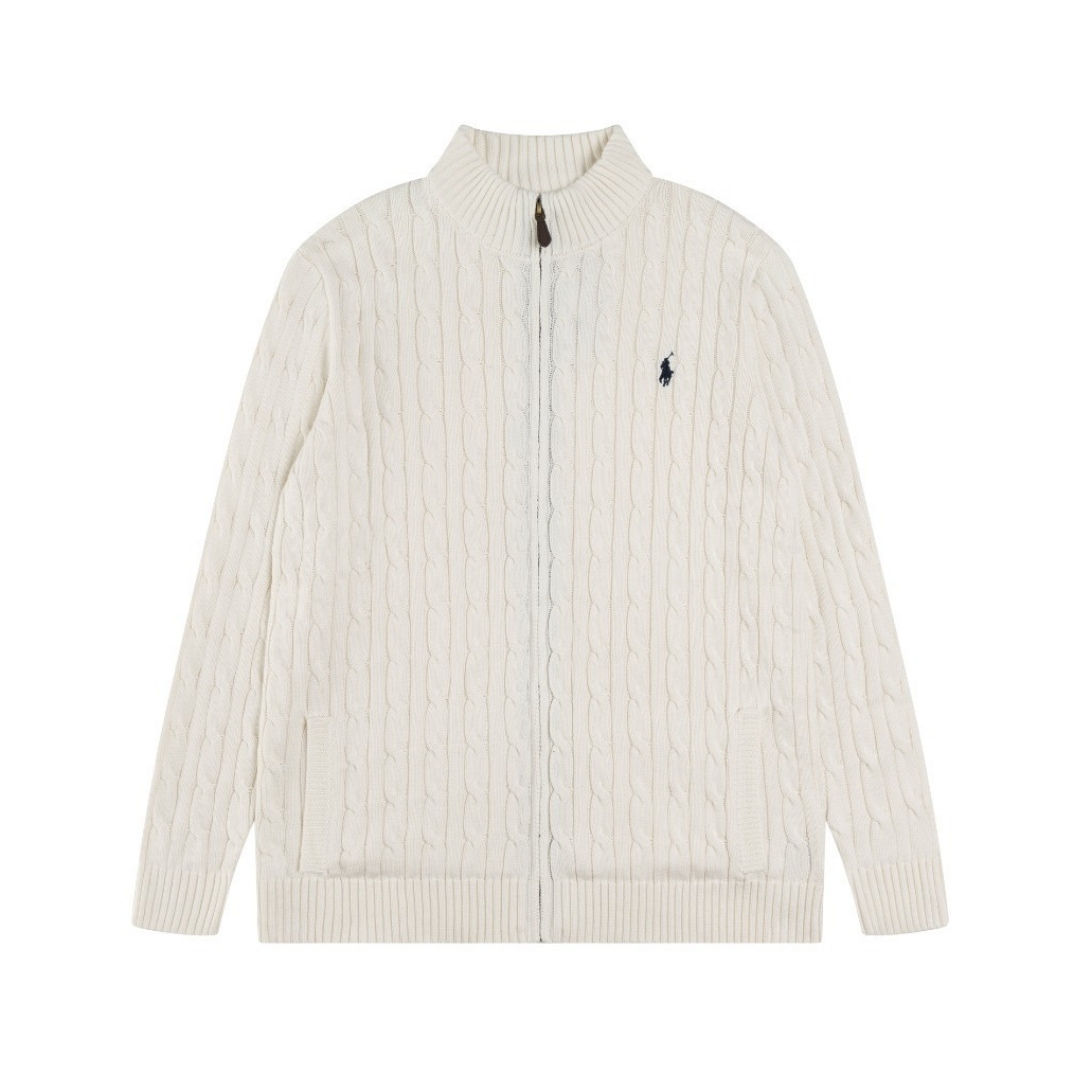 Casual Front Zip Cotton Pullover