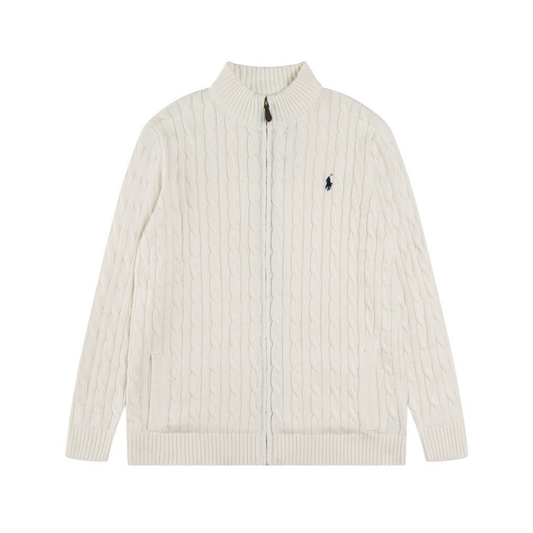 Casual Front Zip Cotton Pullover