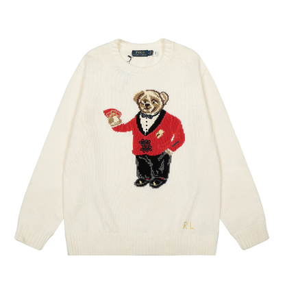 Classic Bear Print Cotton Sweater