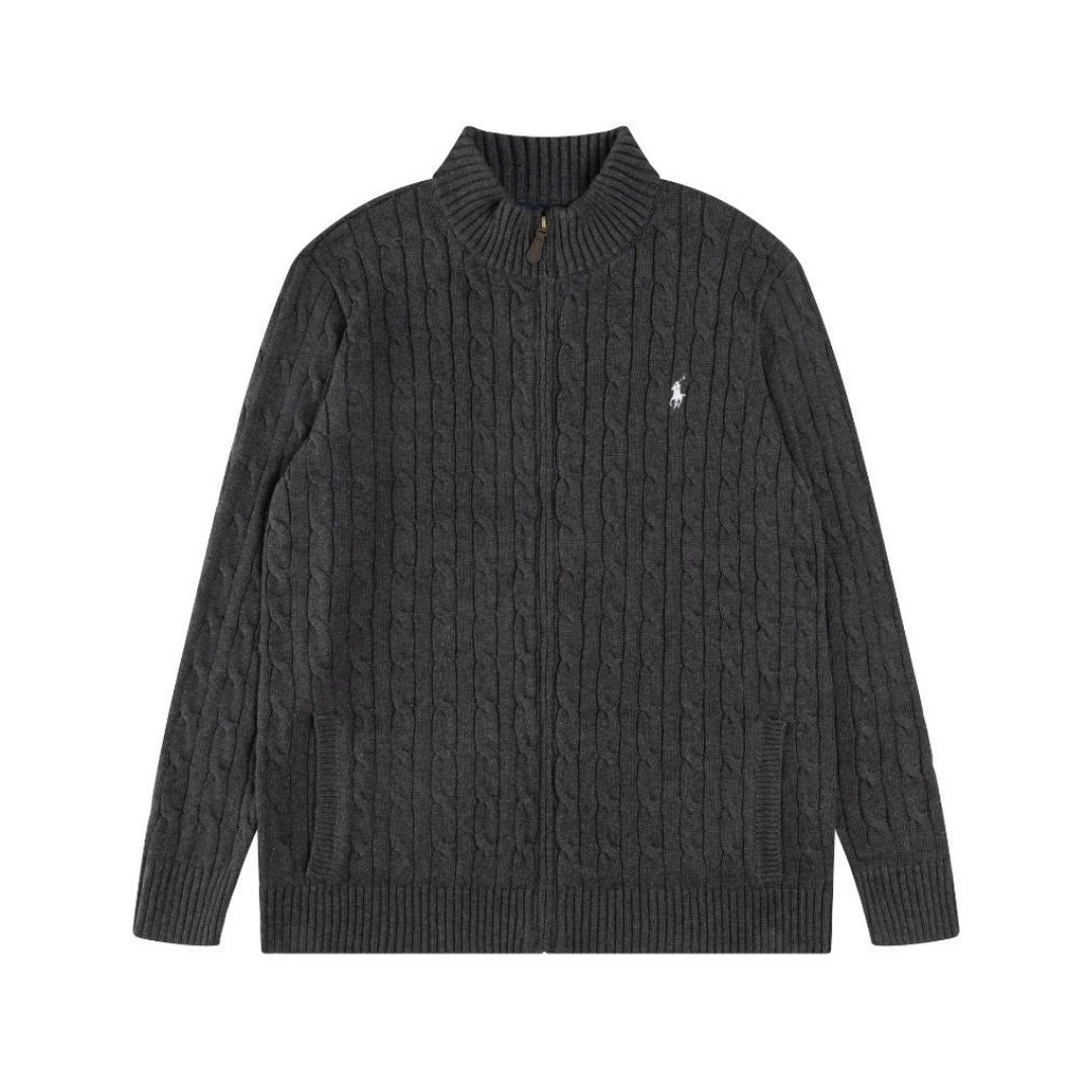 Casual Front Zip Cotton Pullover