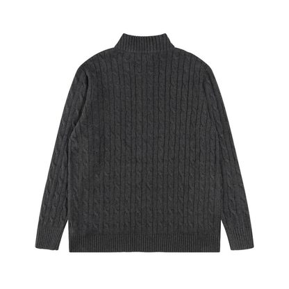 Casual Front Zip Cotton Pullover