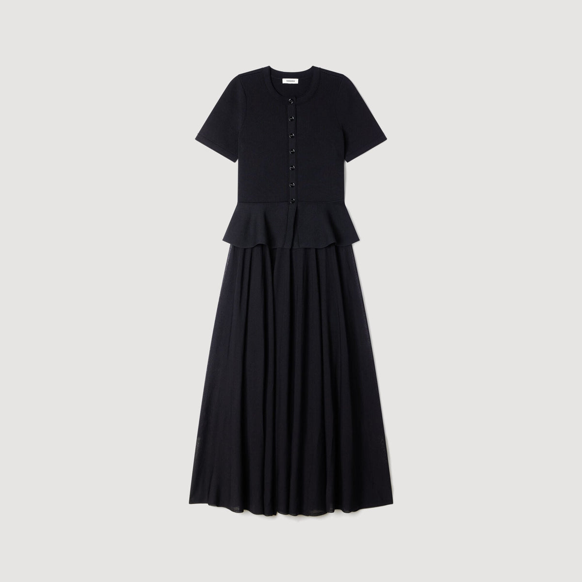 SANDRA KNITTED DRESS WITH PEPLUM