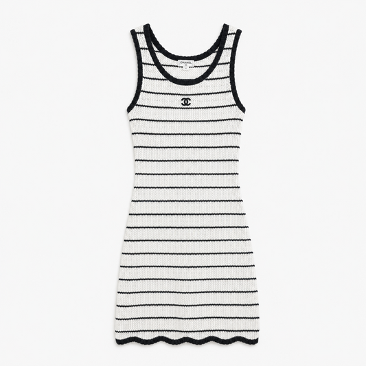 C WHITE STRIPED DRESS