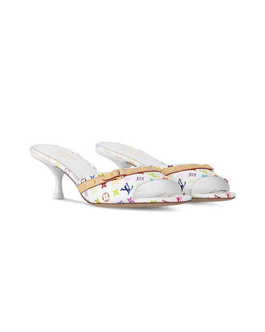 "LV" HEELS WHITE