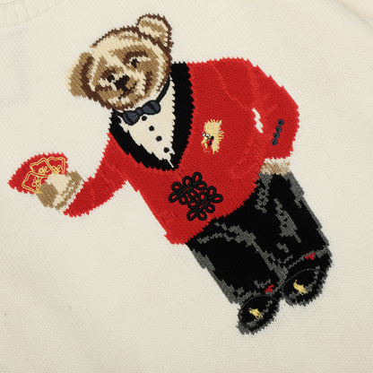Classic Bear Print Cotton Sweater