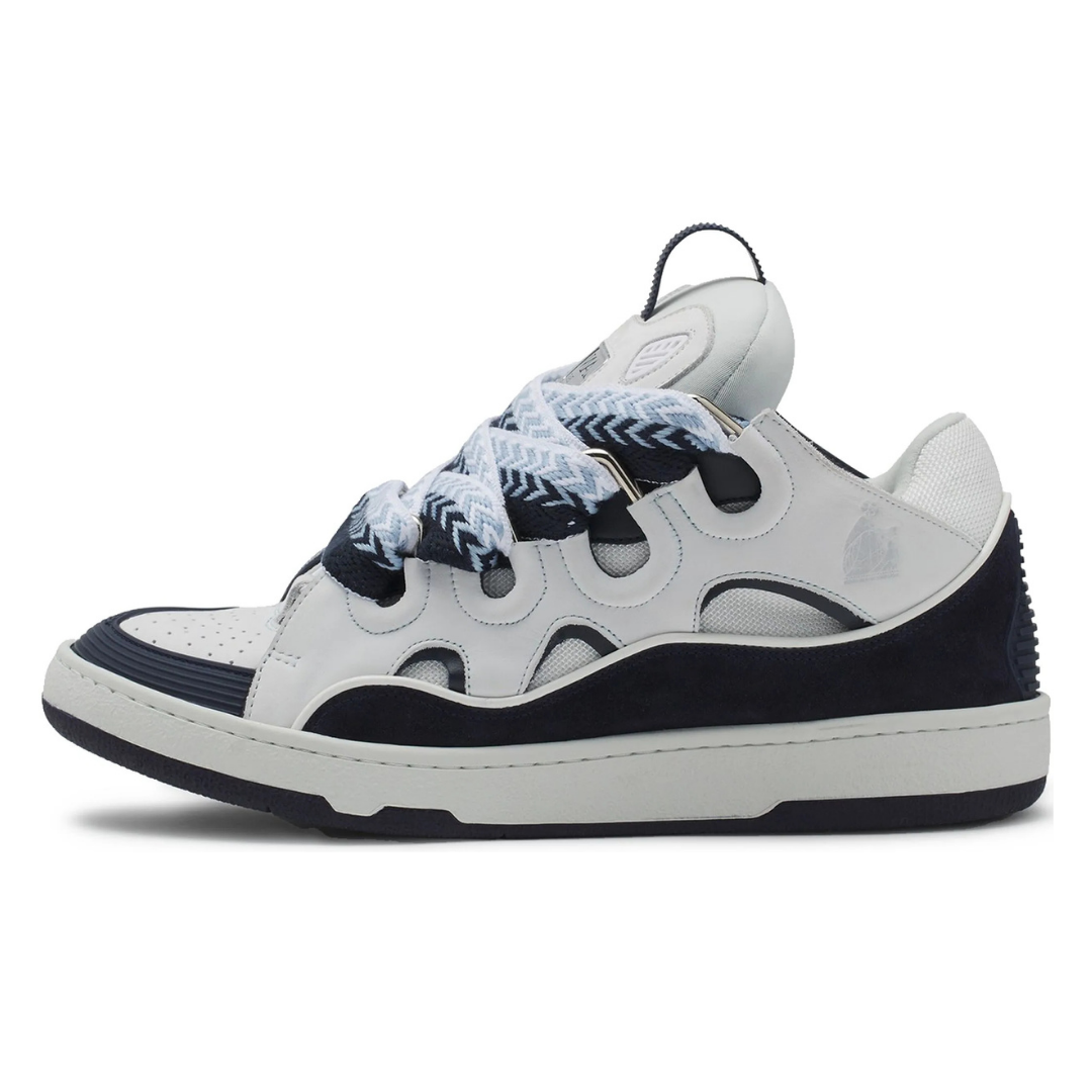Curb White Black Blue Sneakers