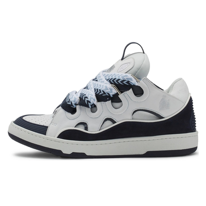 Curb White Black Blue Sneakers
