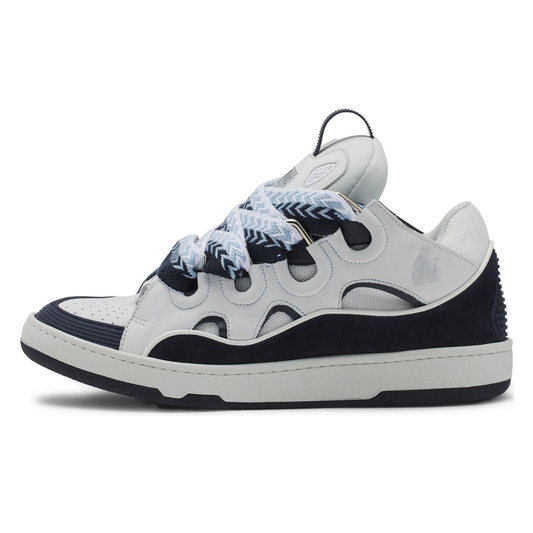 Curb White Black Blue Sneakers