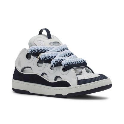 Curb White Black Blue Sneakers