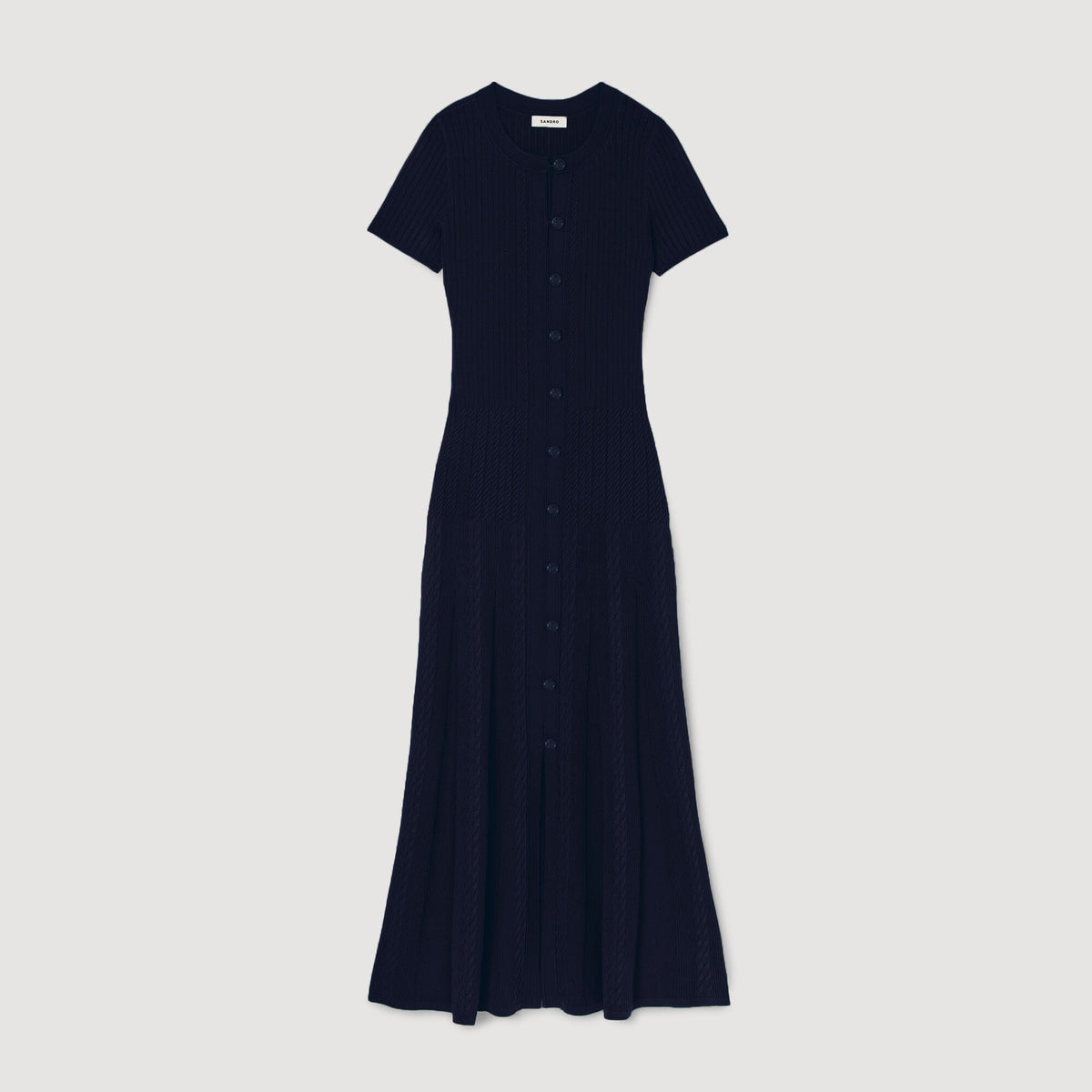 SANDRA LONG KNITTED MARINE DRESS