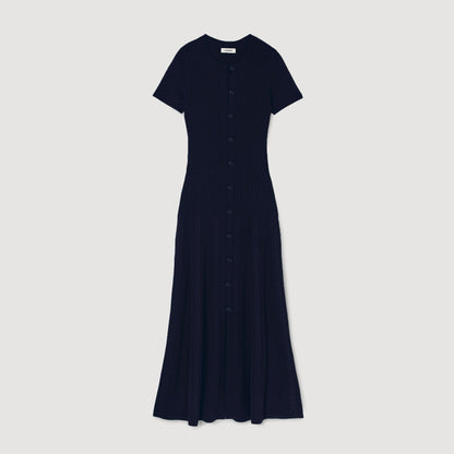 SANDRA LONG KNITTED MARINE DRESS