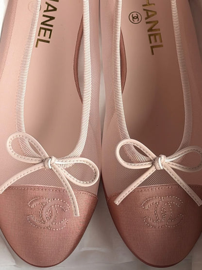 PINK MESH BALLERINA FLATS