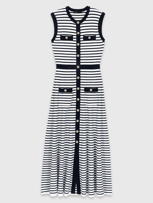 MAJE NAVY STRIPE DRESS
