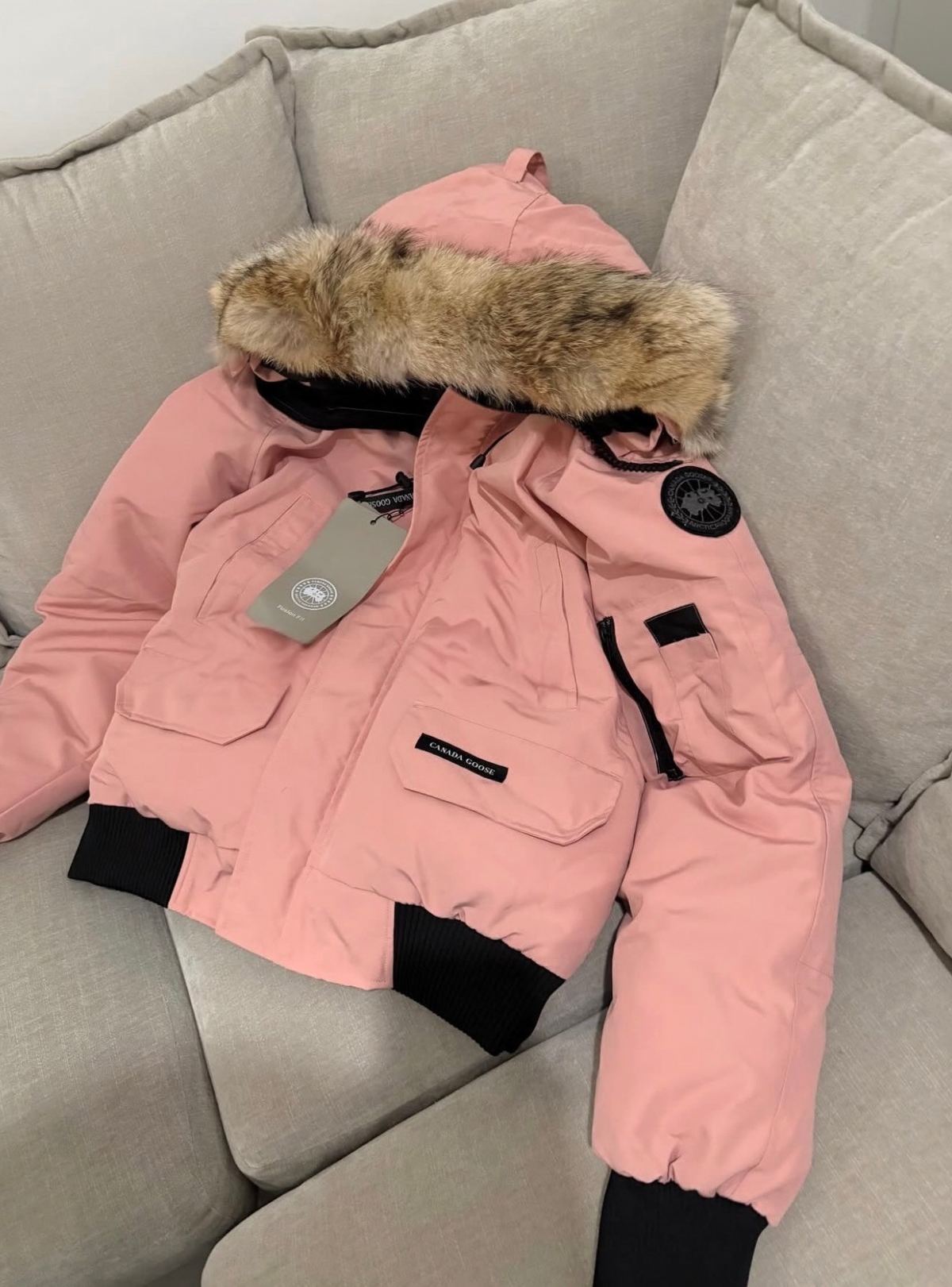 PINK FUR TRIM COAT