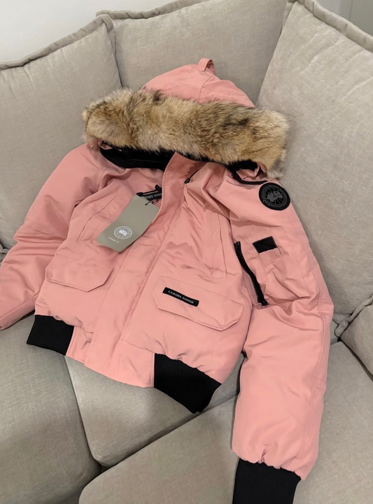 PINK FUR TRIM COAT