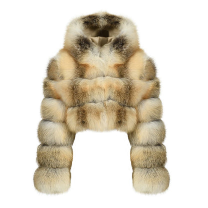 CROPPED HOODED COAT GOLDEN ISLAND