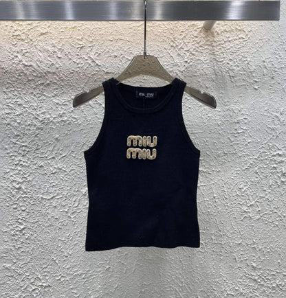 MIUE GOLDEN LETTERS TANK TOP