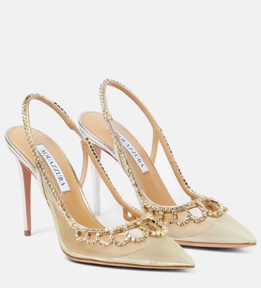 AQUA TIARA HEELS GOLD